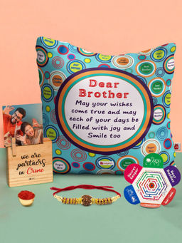 Indigifts - Dear Brother Cushion - Best Gift for Rakhi (12x12 inches)