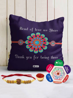 Indigifts - Thanks for Being Here Cushion - Best Gift for Rakhi (12x12 inches)