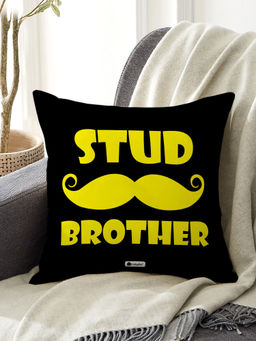 Indigifts - Stud Brother Cushion Cover with Filler Rakhi Gift Set for Bhai (12x12 inches)