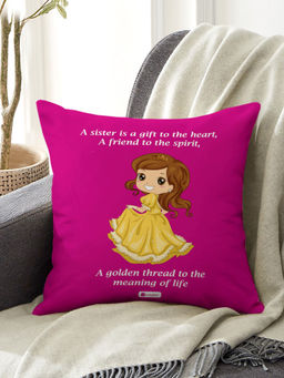 Indigifts - A Sister is A Gift To The Heart Cushion - Best Gift for Rakhi (12x12 inches)