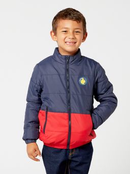 One Friday - Navy Blue and Red Puffer Jacket