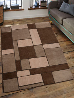 Saral Home - Brown Microfiber Carpet-150x210 cm