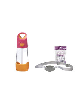 b.box - Pink Solid Plastic Bottle with Bottle Sling