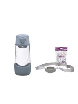 b.box - Blue Solid Plastic Bottle with Bottle Sling