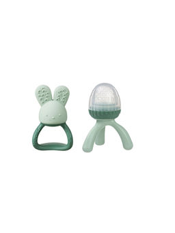 b.box - Green Solid Plastic Feeder with Teether