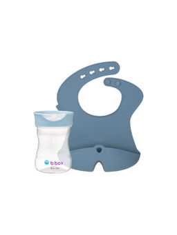 b.box - Blue Solid Plastic Cup with Bib