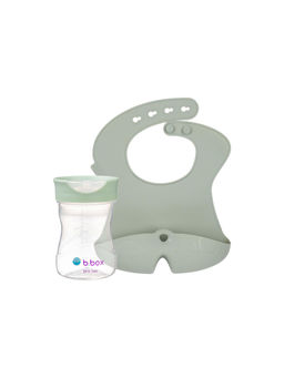 b.box - Green Solid Plastic Cup with Bib