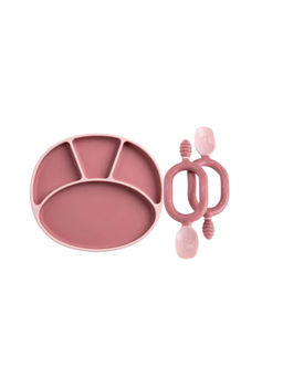 Bibado - Pink Solid Silicone Plate with Dippit