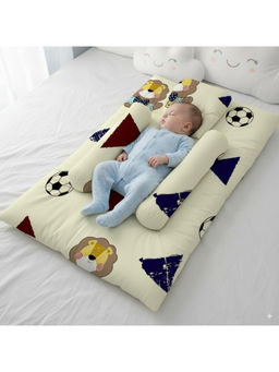 StarAndDaisy - Beige Printed Cotton Mattress, with Pillows and Head Pillow