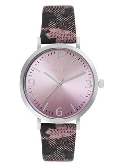 FCUK - Women Analogue Watch With Printed Black Leather Strap - FK00031B (M)