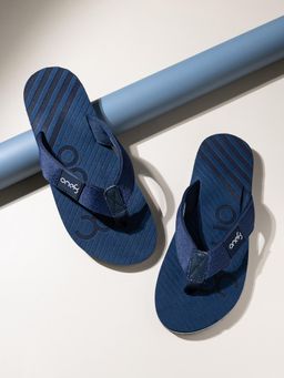 one8 - Mens Navy Blue Lightweight Anti-Skid Sole Flipflops