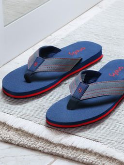 one8 - Mens Navy Blue Lightweight Anti-Skid Sole Flipflops