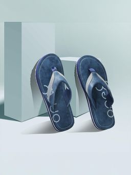 one8 - Mens Navy Blue Lightweight Anti-Skid Sole Flipflops