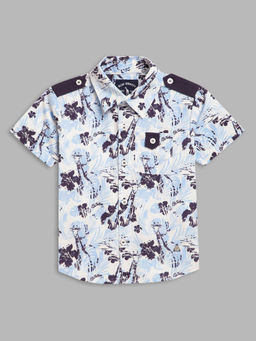 Blue Giraffe - Boys Multi Printed Shirt