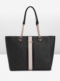 Guess - Charcoal Monogram Faysmith Tote Bag