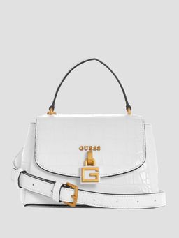Guess - White Textured Montreal Mini Crossbody Sling Bag