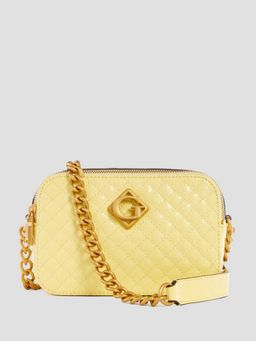 Guess - Yellow Quilted Nerina Camera Crossbody Sling Bag