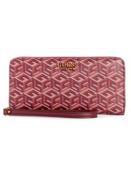 Guess - Merlot Logo Geometric Laurel Zip Around Wallet