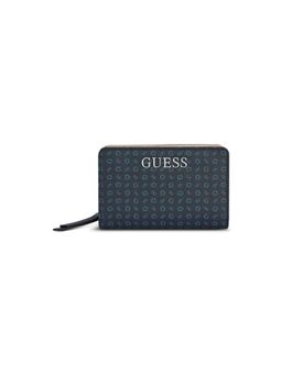 Guess - Navy Blue Monogram Abbas French Wallet