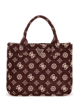 Guess - Plum Monogram Sevye 2 Compartment Tote Bag