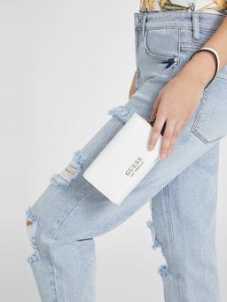 Guess - White Monogram Kolt Phone Organizer Wallet