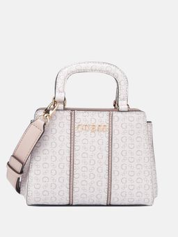 Guess - Blush Monogram Radleigh Mini Satchel Bag With Detachable Strap