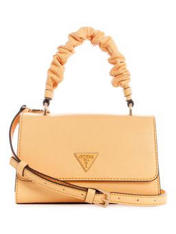 Guess - Pale Peach Solid Mariana Top Handle Flap Satchel Bag With Detachable Strap