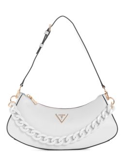 Guess - White Solid Corina Top Zip Handbag