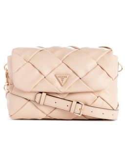 Guess - Stone Quilted Zaina Flap Handbag With Detachable Strap