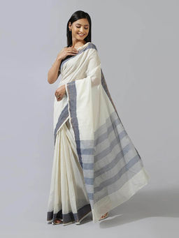 Fabindia - Natural Cotton Woven Saree without Blouse Stitched
