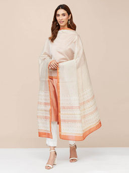 Fabindia - Natural Cotton Silk Hand Block Printed Dupatta