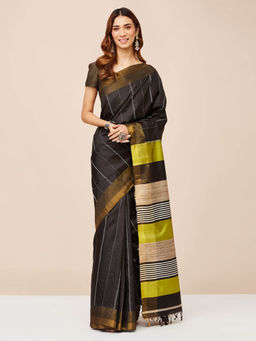 Fabindia - Black Silk Saree without Blouse