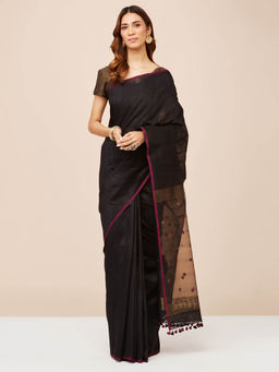 Fabindia - Black Silk Saree without Blouse