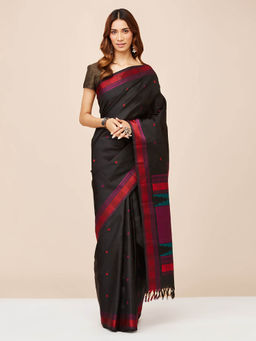 Fabindia - Black Silk Saree without Blouse