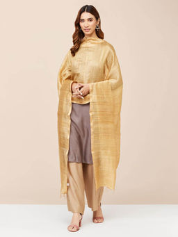 Fabindia - Beige Silk Woven Dupatta