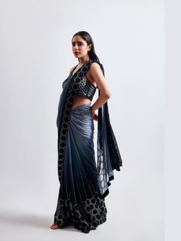 Meenagurnam - Ombre Multicolor Saree with Stitched Blouse