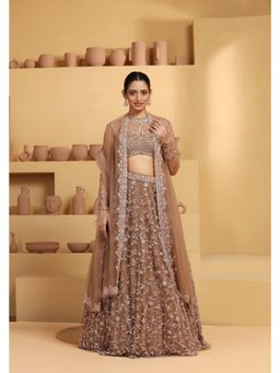 Meenagurnam - Net Mauve Lehenga With Choli And Dupatta
