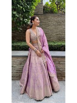 Meenagurnam - Purple Jacquard Purple Lehnga With CholI And Dupatta