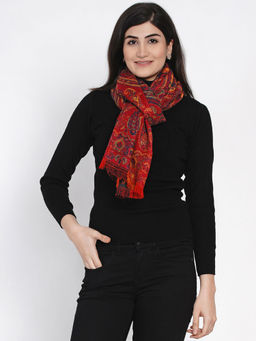 Fabnest - Women Winter Acrylic Red Multicolour Stole