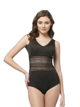 Cukoo - Padded Solid Black Single Piece Swimsuit