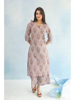 RATAN JAIPUR - Regular Cotton Brown Kurta