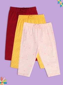 MINI KLUB - New Born and Baby Girls Multi Knit Trousers (Pack of 3)