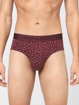 Jack & Jones - Maroon Printed Briefs