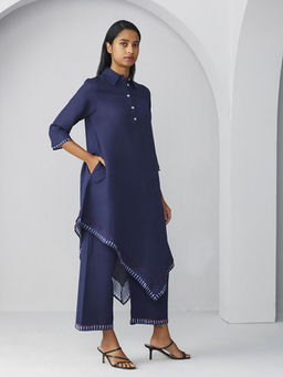 Ancestry - Shirt Collar Asymmetric Kurta