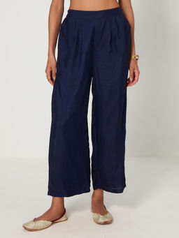 Ancestry - Kaashi Navy Blue Straight Palazzo