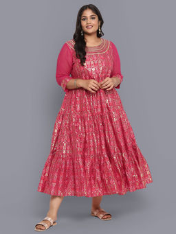 Aurelia - Pink Panelled Flared Dress