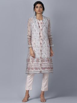 WISHFUL by W - Organza Jacket-kurta-slim Pants (wishful X Rahul Mishra) - Set Of 3