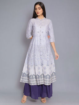 W - Light Blue Kalidar Kurta