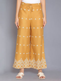 W - Honeycomb Yellow Printed Parallel Pants