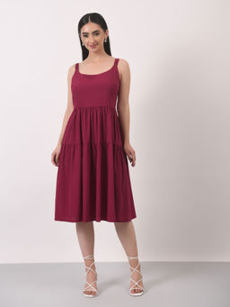 Attic Salt - Wishful Wine Midi Dress